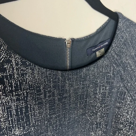 Tommy Hilfiger- Navy and Silver Metallic Dress - Size 4 - Picture 4 of 7